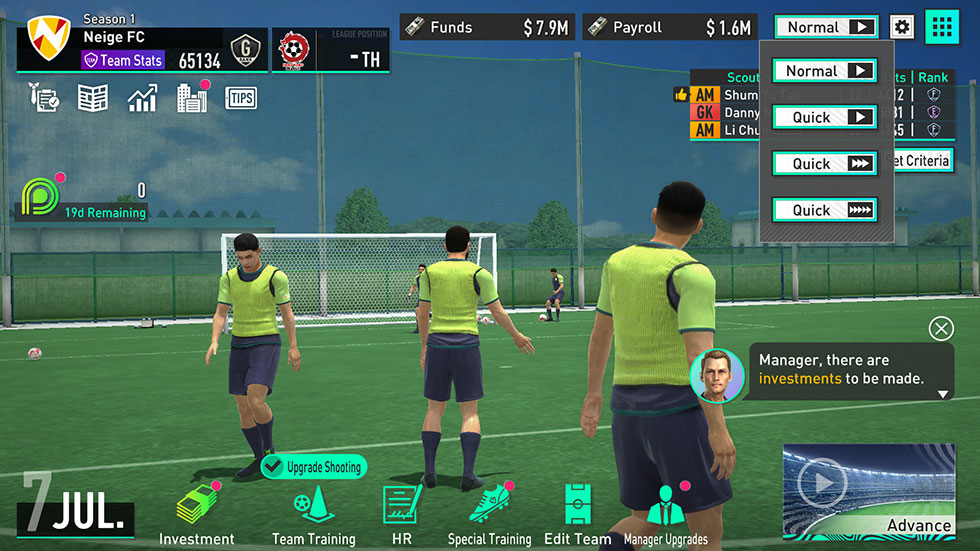 New Advancement Speed Screenshot